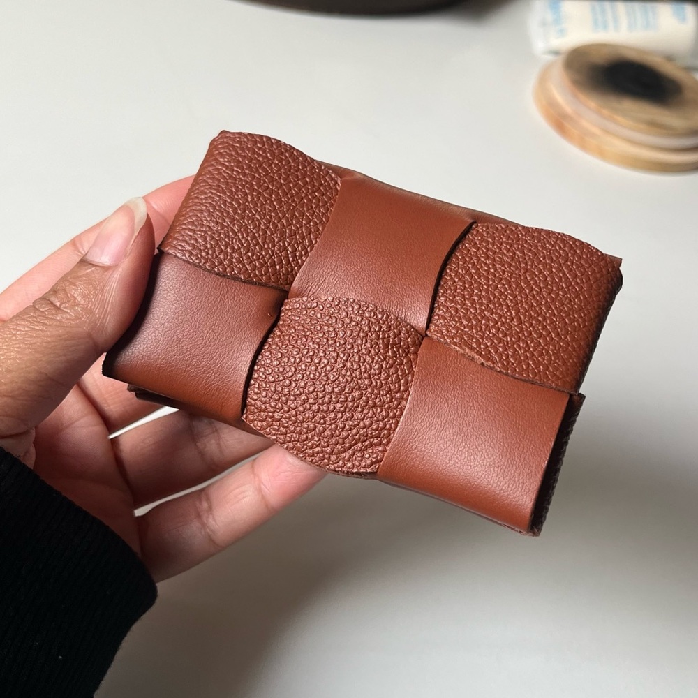 Polene Neiti Custom Leather Card Holder Wallet (Cognac)